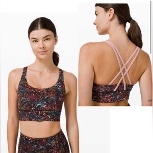 Lululemon Energy Longline Bra *Medium Support B–D Cups Foliage Multi Pink Sz 6